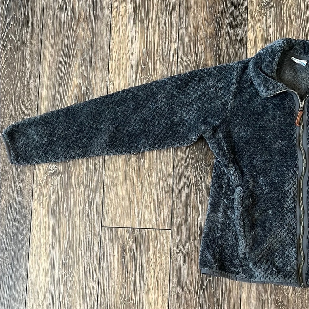 Columbia Jacket Women’s Charcoal Gray Fuzzy Full Zip Athleisure, Size Medium - Picture 4 of 14